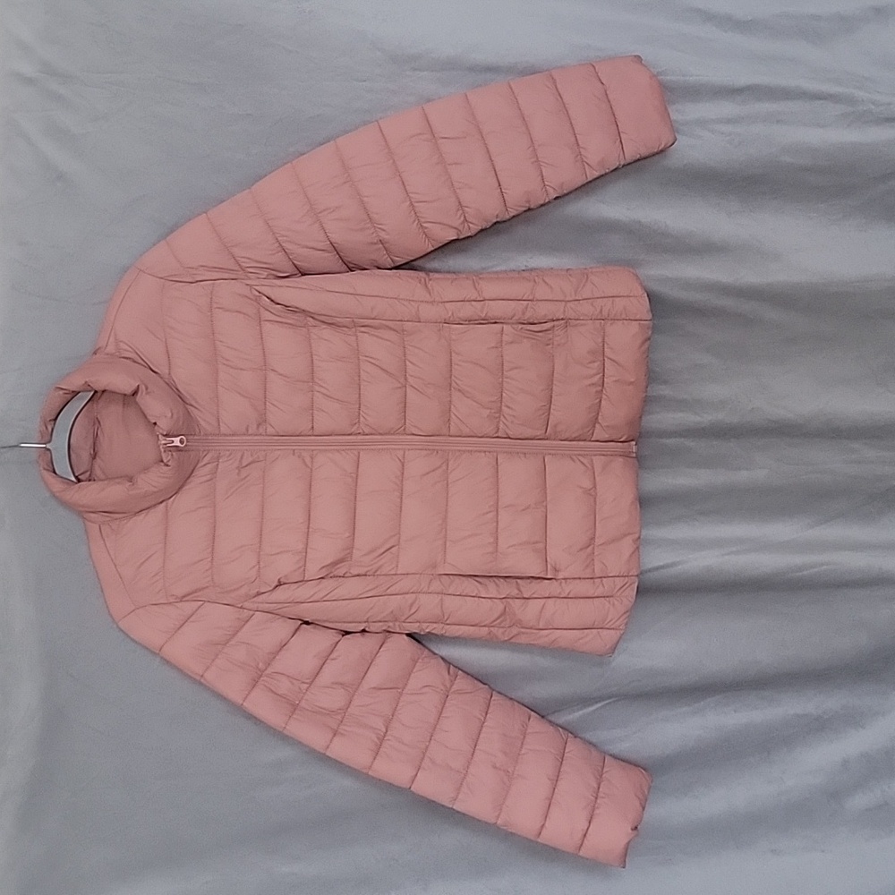 Pink Puffer Light Weight Jacket, Size L, Filling-100%Polyester
